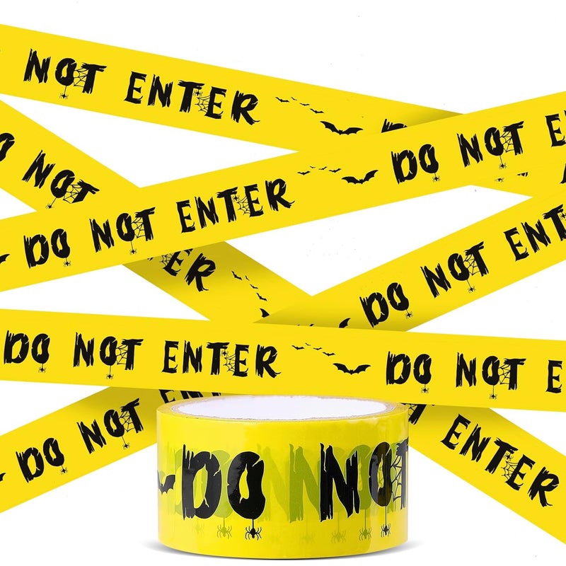 Daucin Halloween Caution Tape, Halloween Decorations Caution Tape DO NOT Enter Adhesive Halloween Decorations Tape Barricade Safety Tape for Workplace Danger Areas Halloween Decorations - 82.02 feet - Image 1